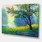 Designart - Summer Forest With River and Waterfall - Traditional Canvas Wall Art Print